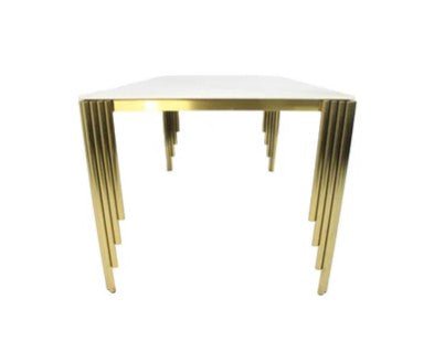 AWST Dining Table Dayfair Gold 1.8m Marble Dining Table