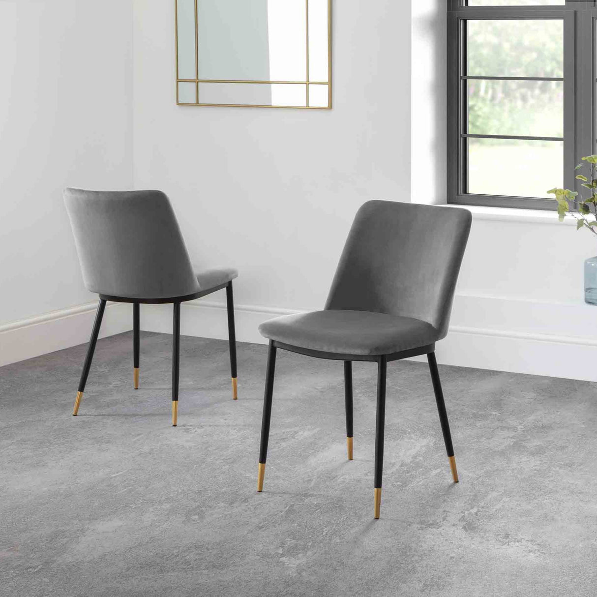 Julian Bowen Dining Chairs Delaunay Dining Chairs - Grey - Sold in pairs