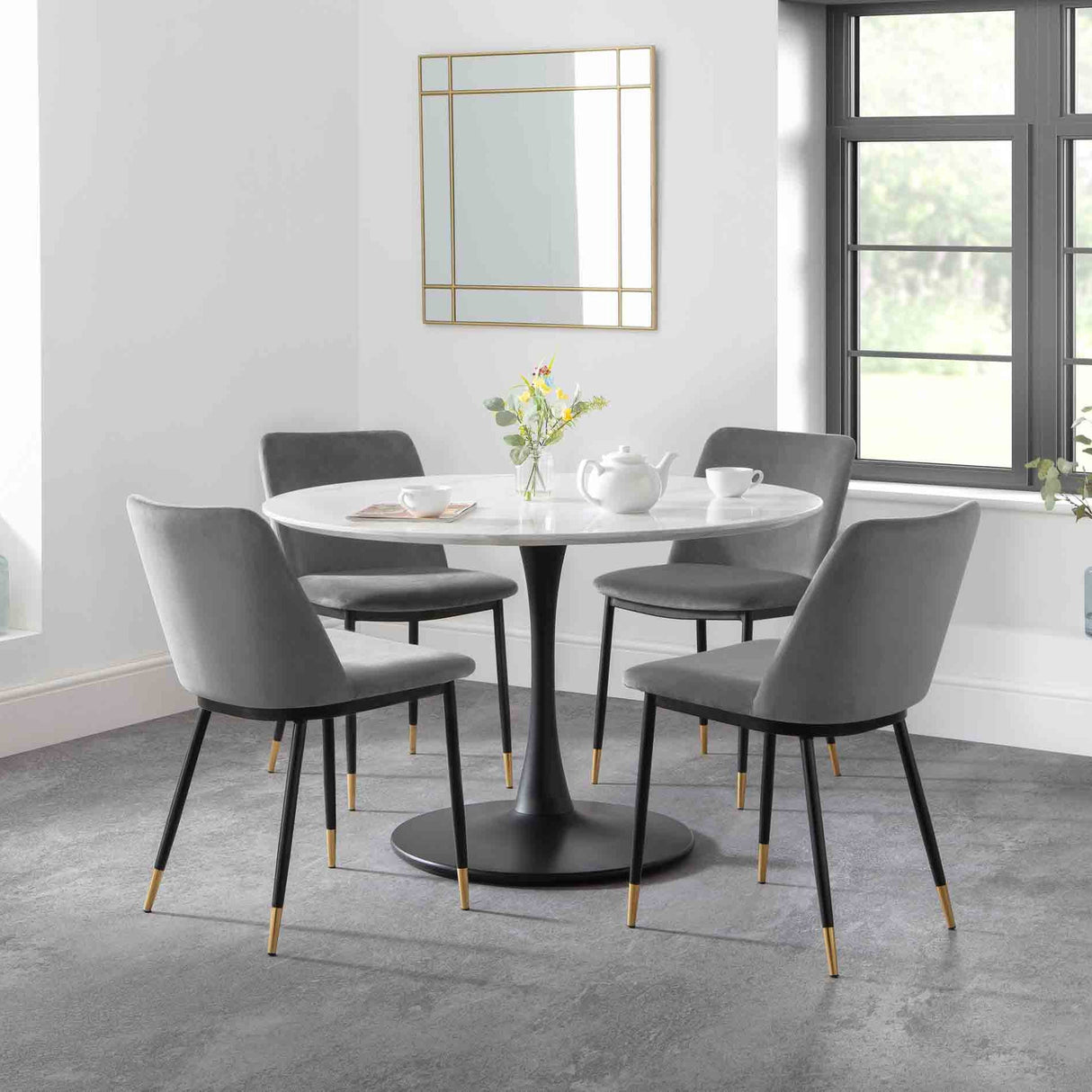 Julian Bowen Dining Chairs Delaunay Dining Chairs - Grey - Sold in pairs