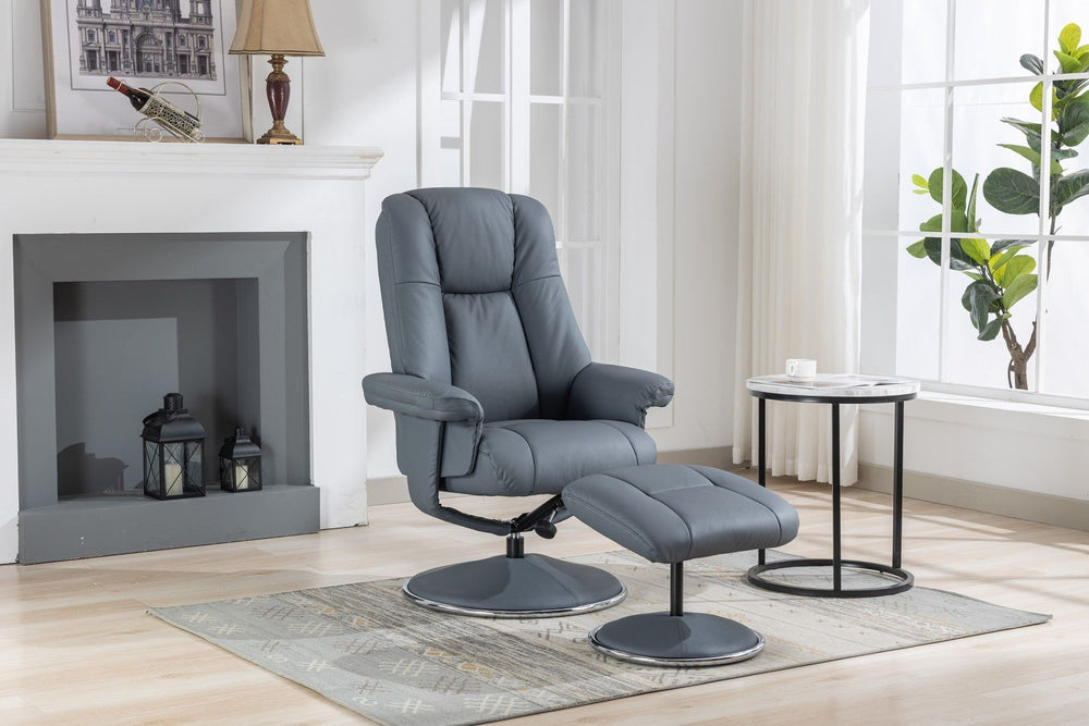GFA Reclining Chair Denver Manual Recliner Swivel Chair and Foot Stool