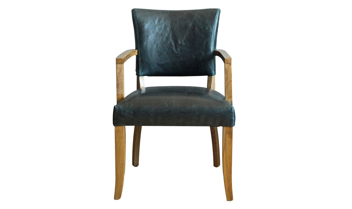 Vida Living Dining Chair Duke Leather Carver Armchair