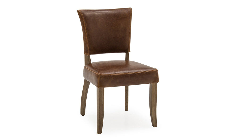 Vida Living Dining Chair Tan Brown Duke Leather Dining Chair