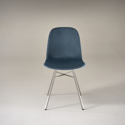 HND Dining Chair Stainless Steel Flavia Dining Chair Teal Velvet