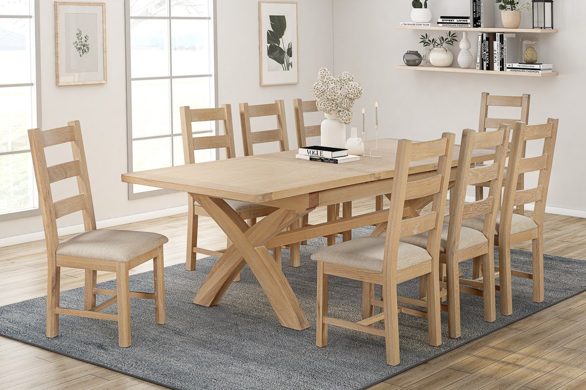 Your Home Style Dining Table Foxley Oak 180/240 Cross leg Extending Dining Table