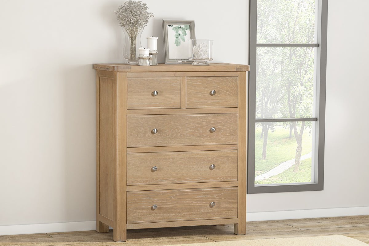 Your Home Style Chest of Drawers Foxley Oak 2 Over 3 Chest