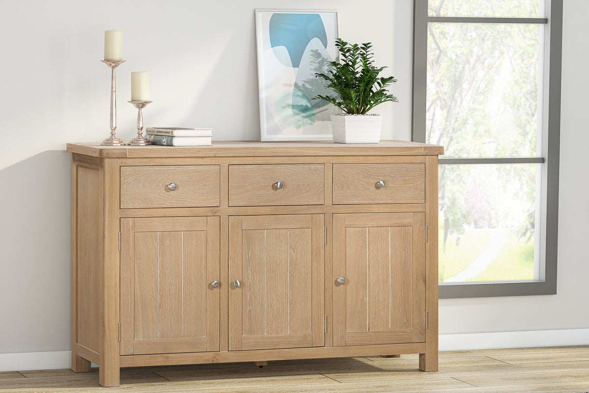 Your Home Style Sideboard Foxley Oak 3 Door Sideboard