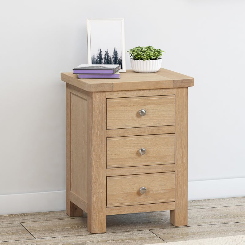 Your Home Style Bedside Foxley Oak Bedside with 3 Drawers