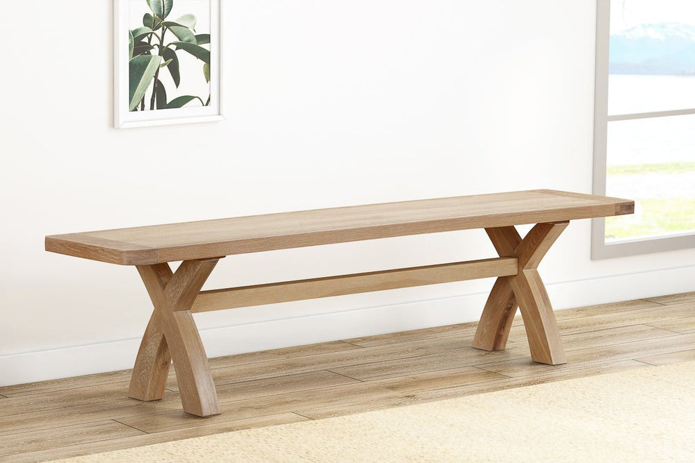 Your Home Style Dining Bench Foxley Oak Cross Leg Bench