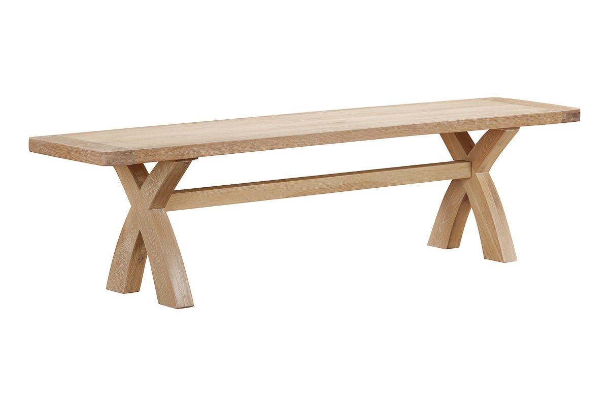 Your Home Style Dining Bench Foxley Oak Cross Leg Bench