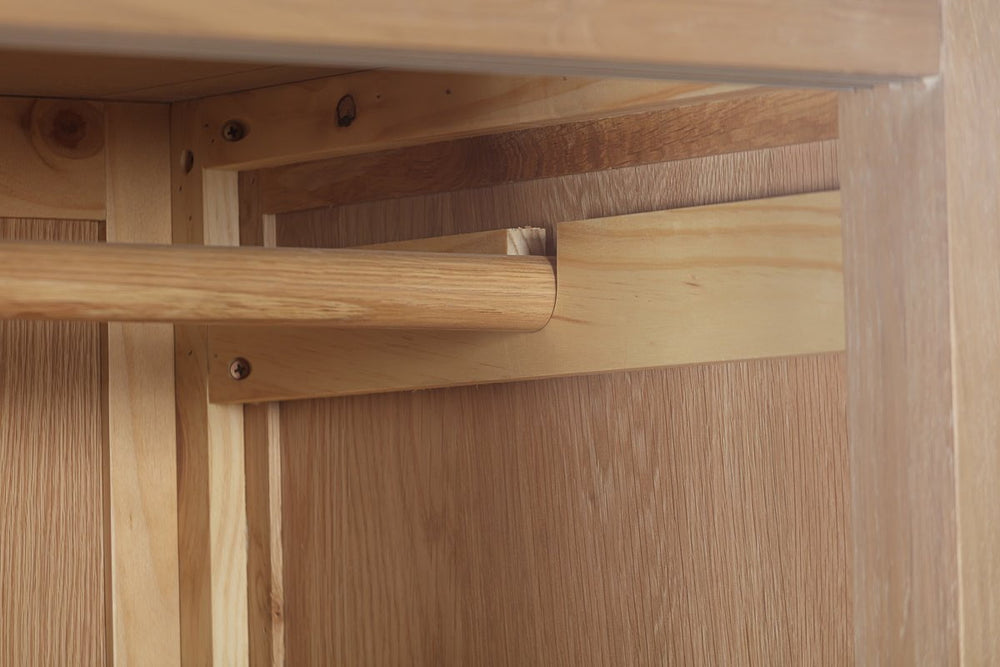 Your Home Style Wardrobe Foxley Oak Double Robe with 2 Sliding Doors & 2 Drawers