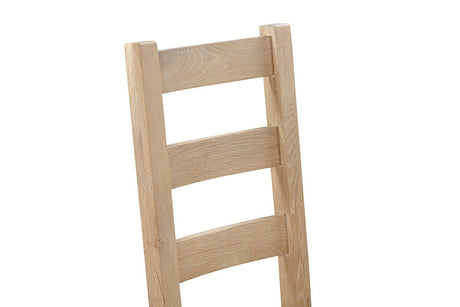 Your Home Style Dining Chairs Foxley Oak Pair of Ladderback Chairs with Fabric Seat