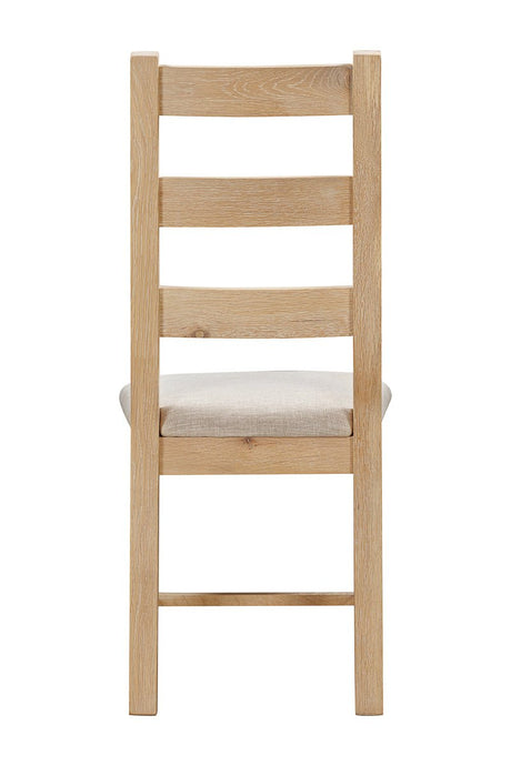 Your Home Style Dining Chairs Foxley Oak Pair of Ladderback Chairs with Fabric Seat