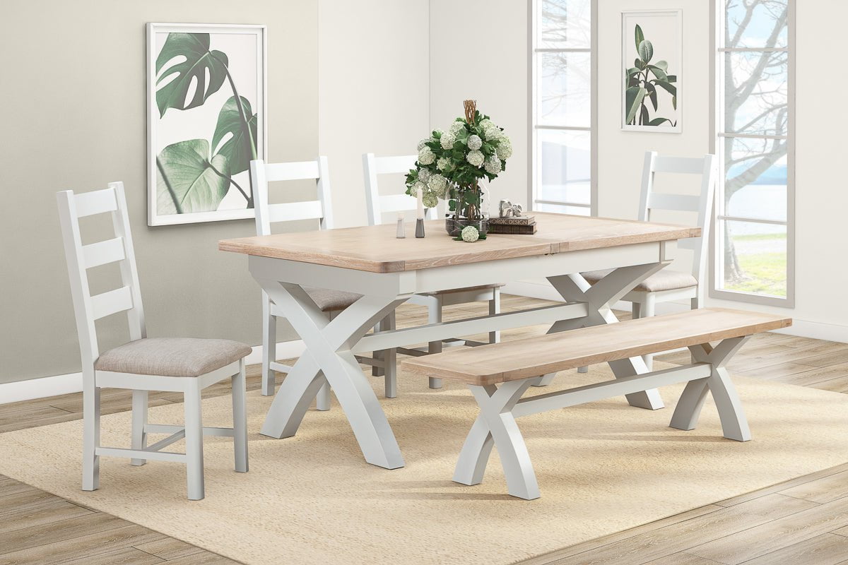 Your Home Style Dining Table Foxley Painted 180/240 Cross Leg Extending Dining Table