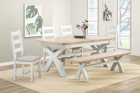 Your Home Style Dining Table Foxley Painted 180/240 Cross Leg Extending Dining Table