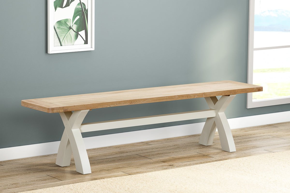 Your Home Style Dining Bench Foxley Painted Cross Leg Bench