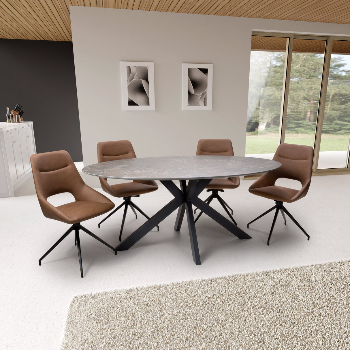 Furniture Link Dining Table Extending Galaxy Oval Table 1800mm