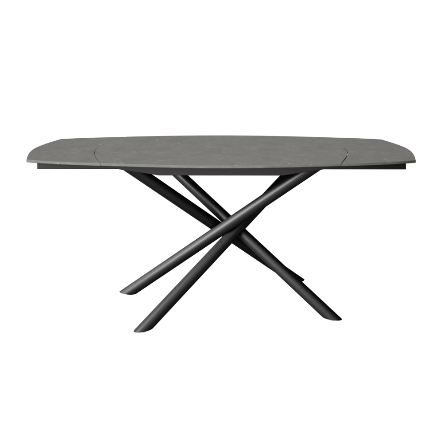 Torelli Dining Table DefaultTitle Giovanni Matt Ceramic Extending Dining Table Grey 120 to 180cm