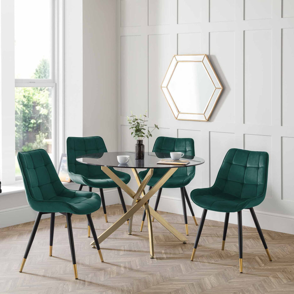 Julian Bowen Dining Chairs Hadid Dining Chairs - Green - Sold in pairs