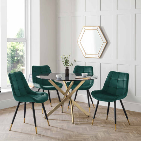 Julian Bowen Dining Chairs Hadid Dining Chairs - Green - Sold in pairs