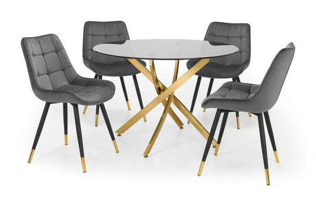 Julian Bowen Dining Chairs Hadid Dining Chairs - Grey - Sold in pairs
