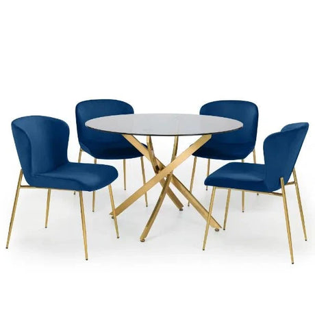 Julian Bowen Dining Chairs Harper Dining Chairs - Blue - Sold in pairs