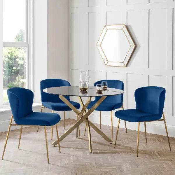 Julian Bowen Dining Chairs Harper Dining Chairs - Blue - Sold in pairs