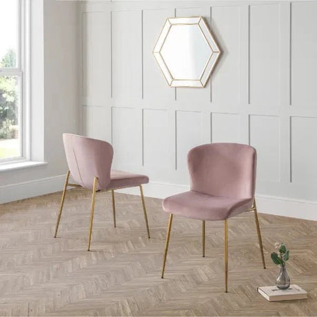 Julian Bowen Dining Chairs Harper Dining Chairs - Dusky Pink - Sold in pairs