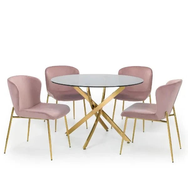 Julian Bowen Dining Chairs Harper Dining Chairs - Dusky Pink - Sold in pairs
