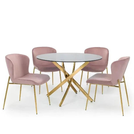 Julian Bowen Dining Chairs Harper Dining Chairs - Dusky Pink - Sold in pairs