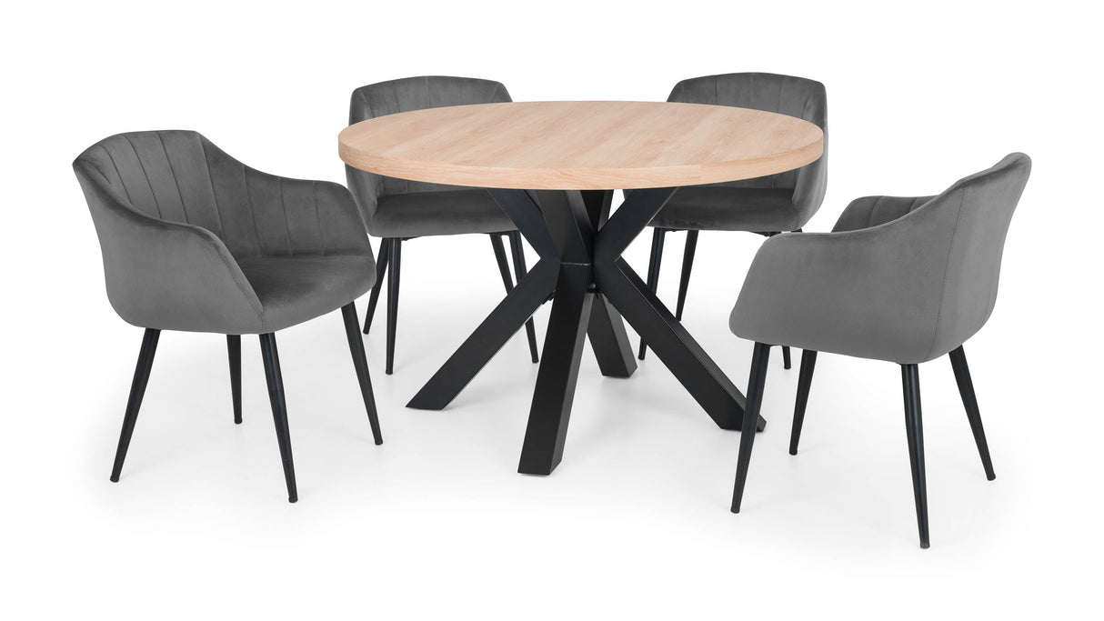 Julian Bowen Dining Chairs Hobart Scalloped Dining Chairs - Grey - Sold in pairs