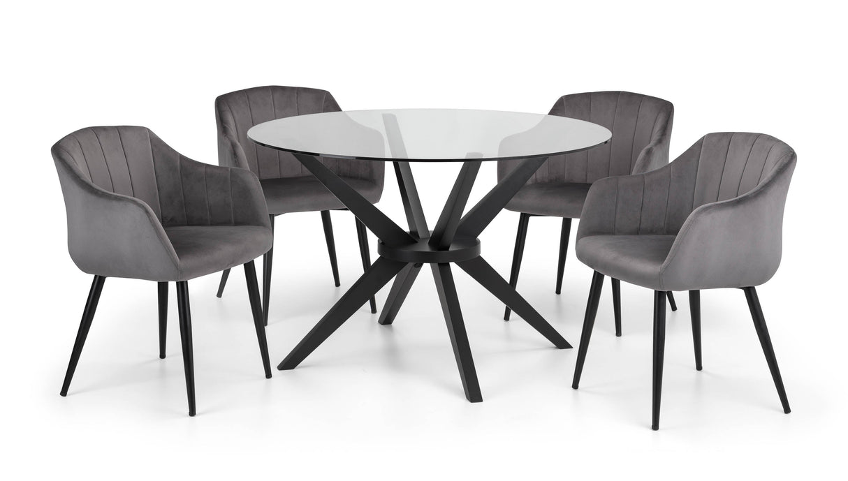 Julian Bowen Dining Chairs Hobart Scalloped Dining Chairs - Grey - Sold in pairs