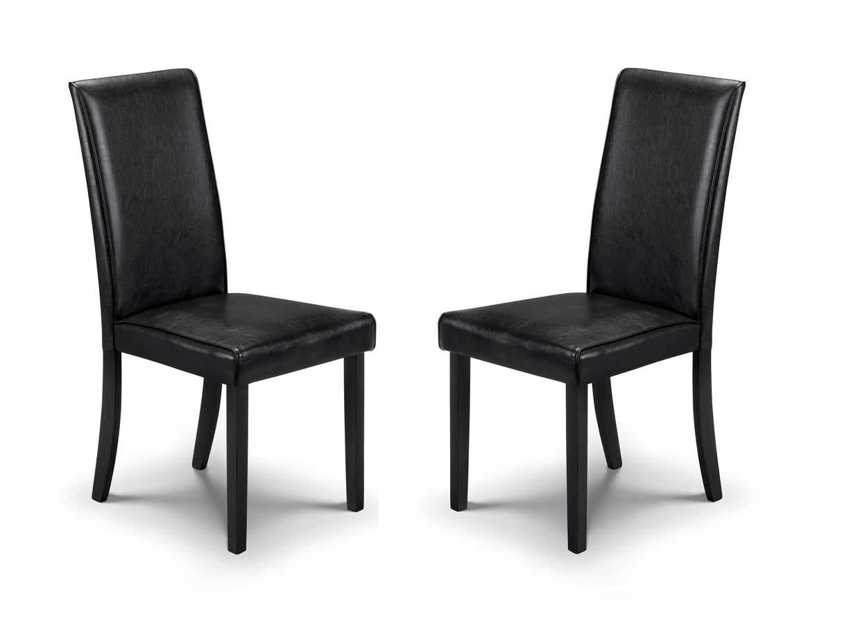Julian Bowen Dining Chairs Hudson Black Dining Chairs - Sold in pairs