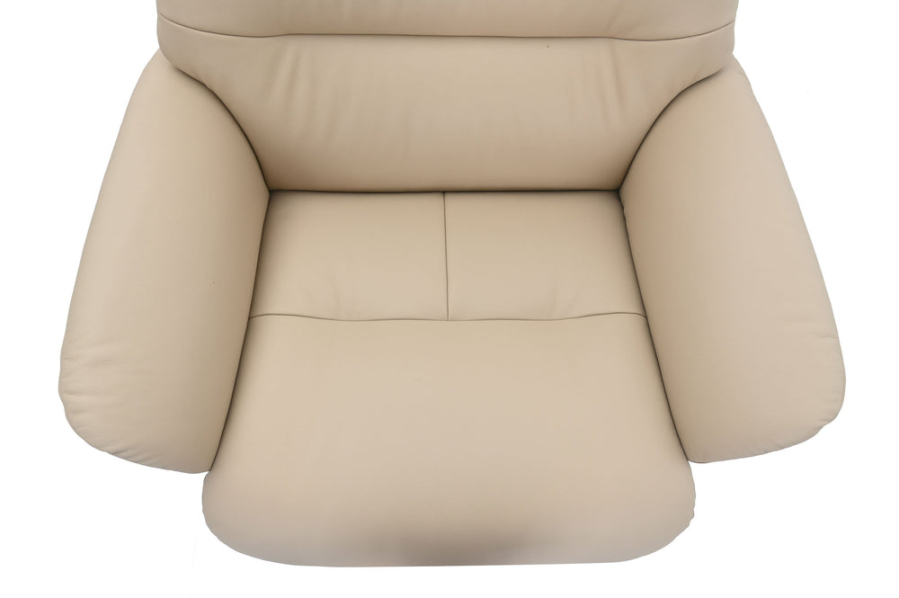GFA Reclining Chair Hudson Leather Manual Recliner Swivel Chair and Foot Stool