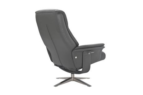 GFA Reclining Chair Hudson Leather Manual Recliner Swivel Chair and Foot Stool
