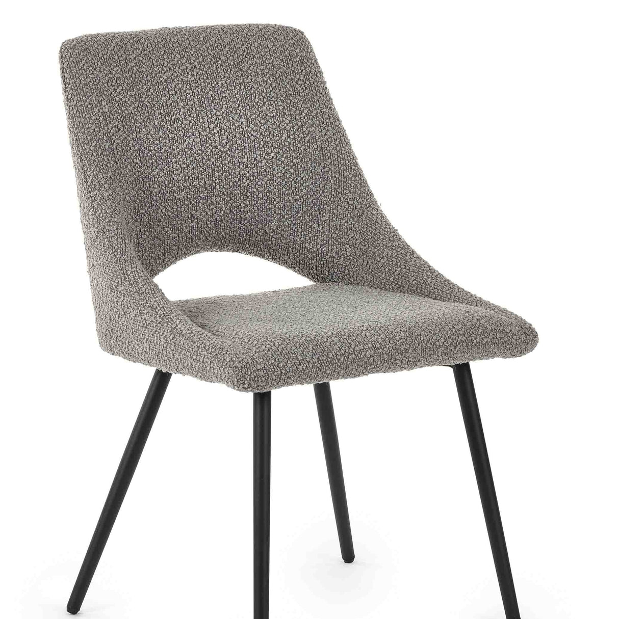 Julian Bowen Dining Chairs Iris Boucle Dining Chairs - Grey - Sold in pairs