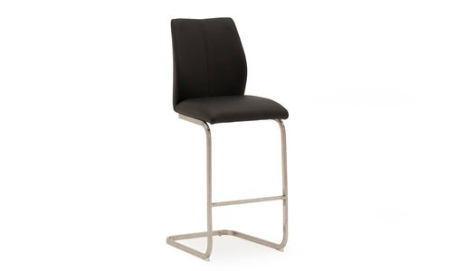 Vida Living Bar Chair DefaultTitle Irma Bar Chair Brushed Steel Black