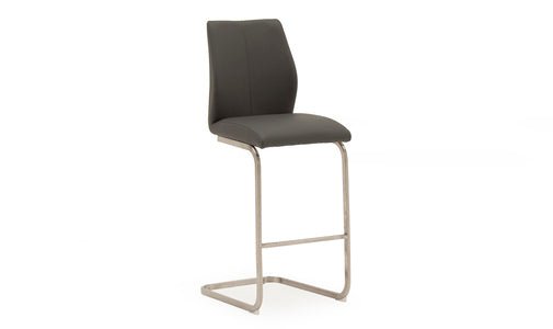 Vida Living Bar Chair DefaultTitle Irma Bar Chair Brushed Steel Grey