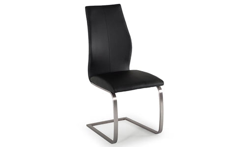 Vida Living Dining Chair Irma Black Dining Chair Brushed Steel