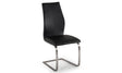 Vida Living Dining Chair Irma Black Dining Chair Brushed Steel