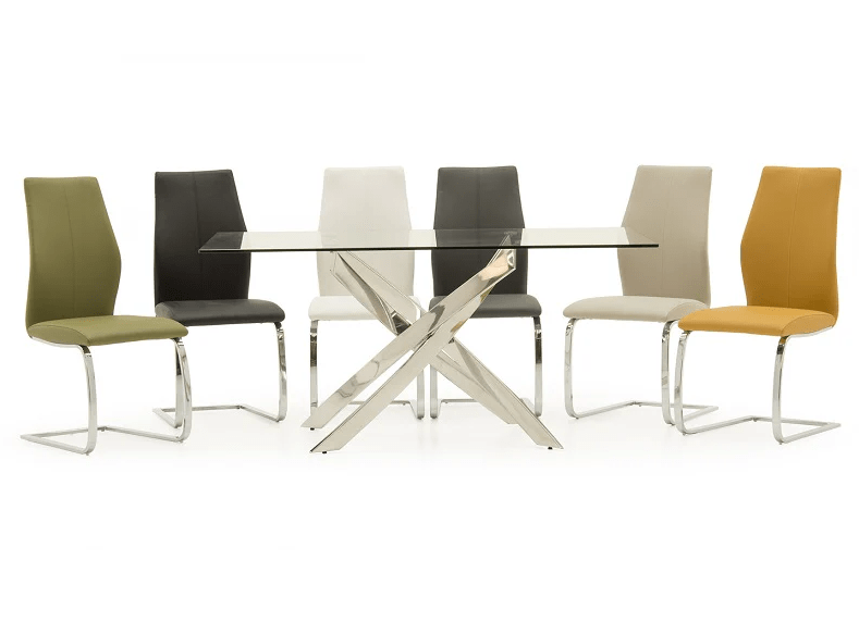 Vida Living Dining Chair Irma Pumpkin Dining Chair Brushed Steel