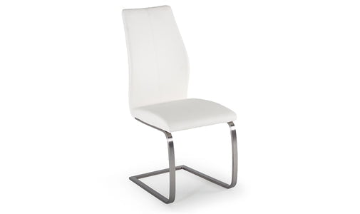Vida Living Dining Chair Irma White Dining Chair Brushed Steel