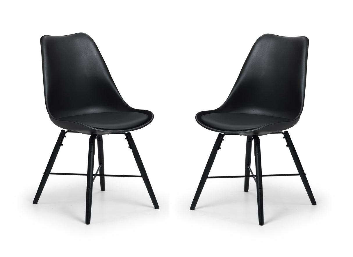 Julian Bowen Dining Chairs Kari Dining Chairs - Black Seat & Black Legs - Sold in pairs