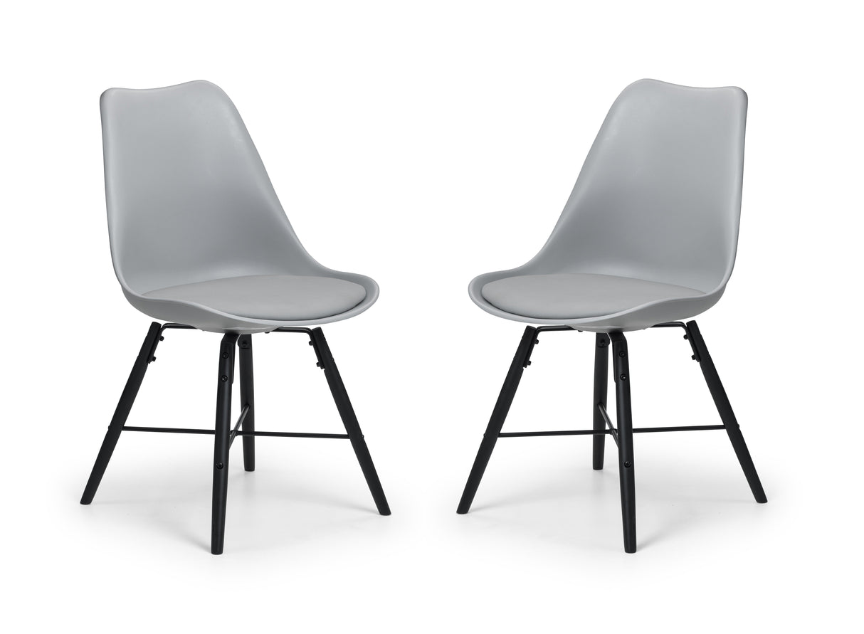 Julian Bowen Dining Chairs Kari Dining Chairs - Grey Seat & Black Legs - Sold in pairs