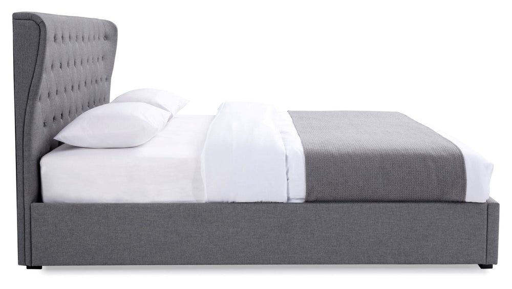 Kyoto Bed Kensington Grey Ottoman Bed & Buttoned Headboard