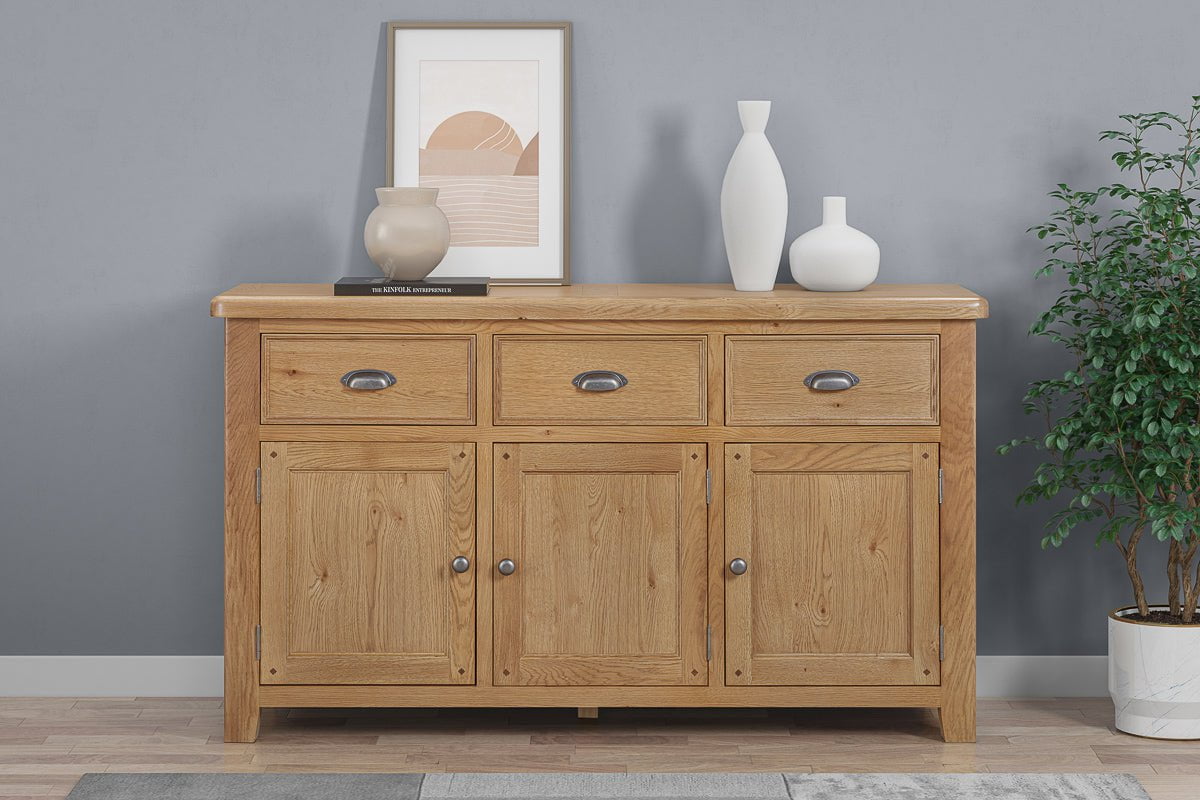 Your Home Style Sideboard Kingston Oak 3 Door Sideboard