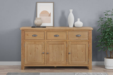 Your Home Style Sideboard Kingston Oak 3 Door Sideboard