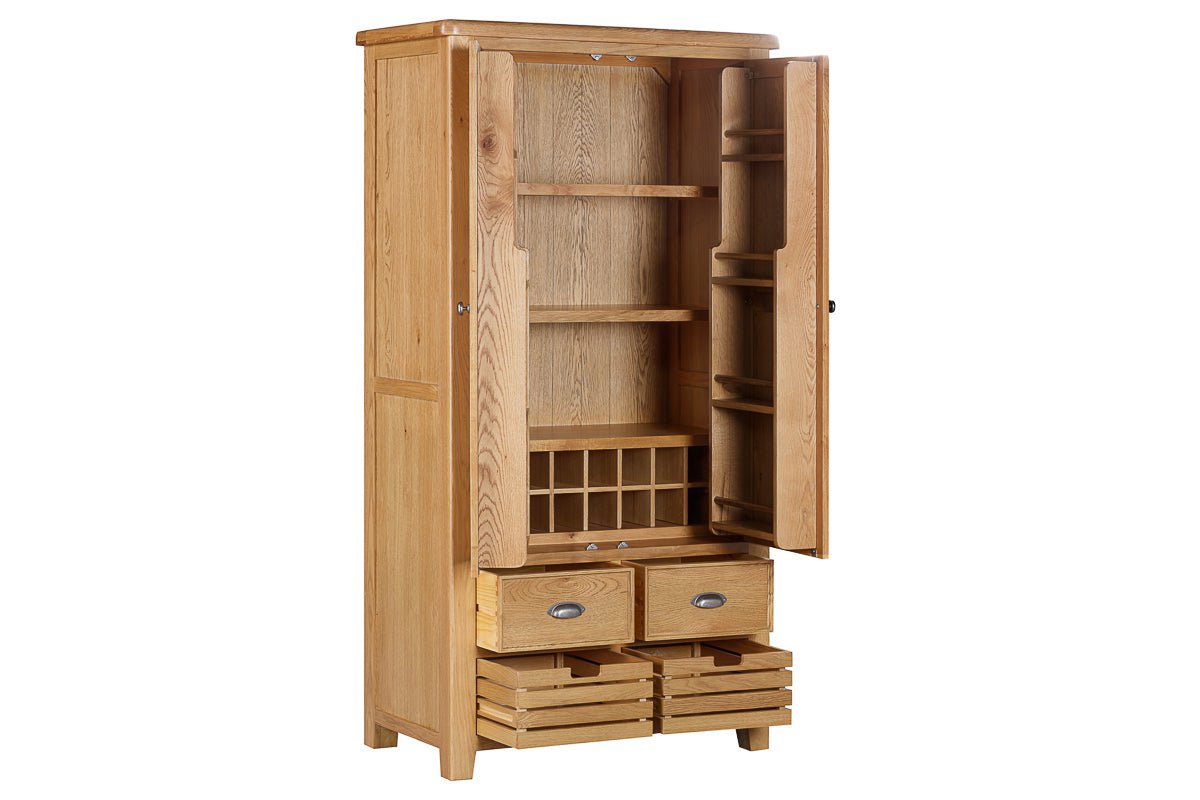 Your Home Style Larder Kingston Oak Double Larder Cupboard