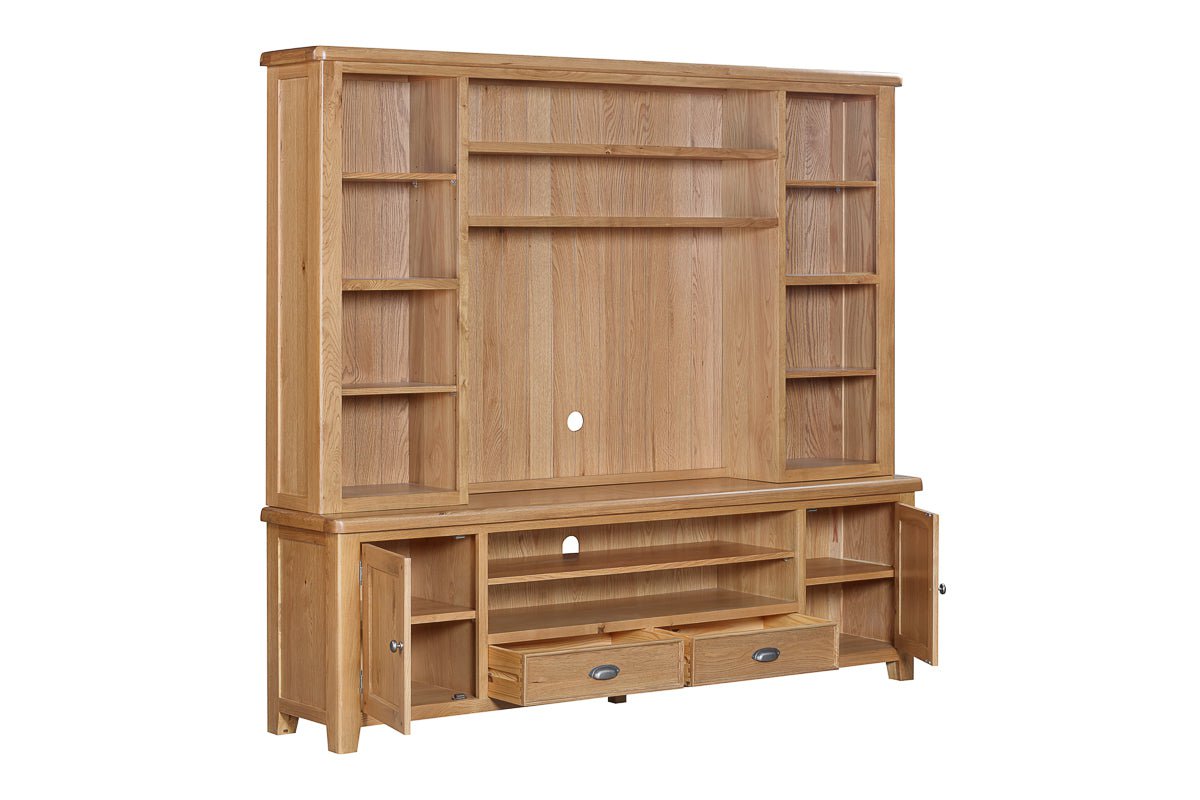 Your Home Style Bookcase Kingston Oak Media Bookcase for XL Tv Unit