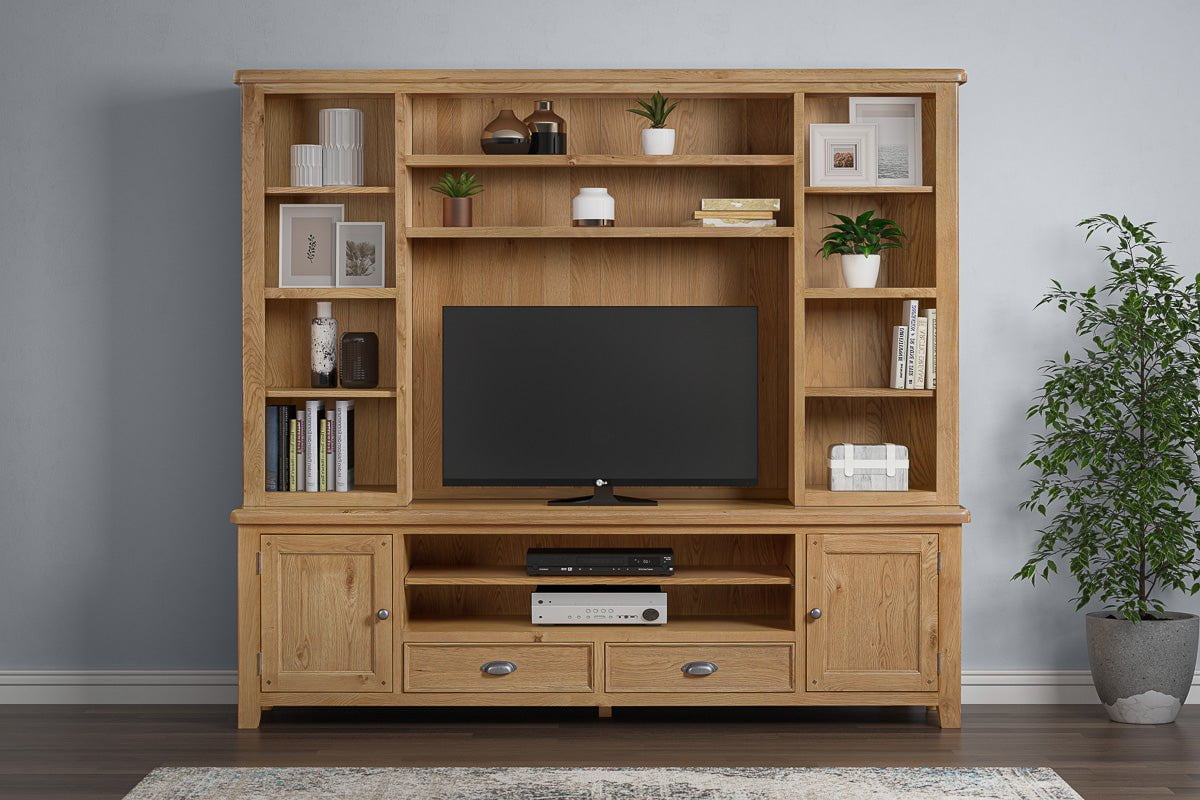 Your Home Style Bookcase Kingston Oak Media Bookcase for XL Tv Unit