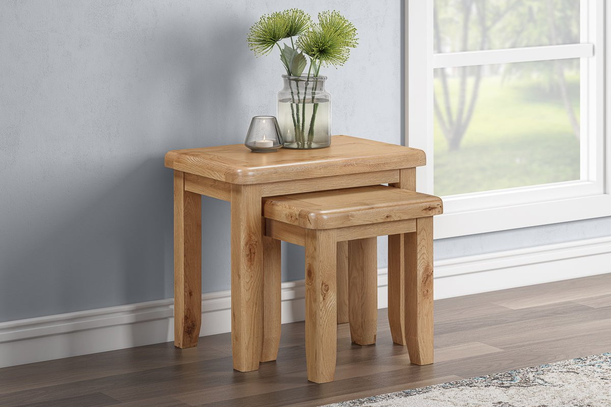 Your Home Style Nest of Tables Kingston Oak Nest of Tables